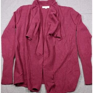 Cashmere Open Front Red Cardigan Womens Size P XS Draped Sweater By Inhabit